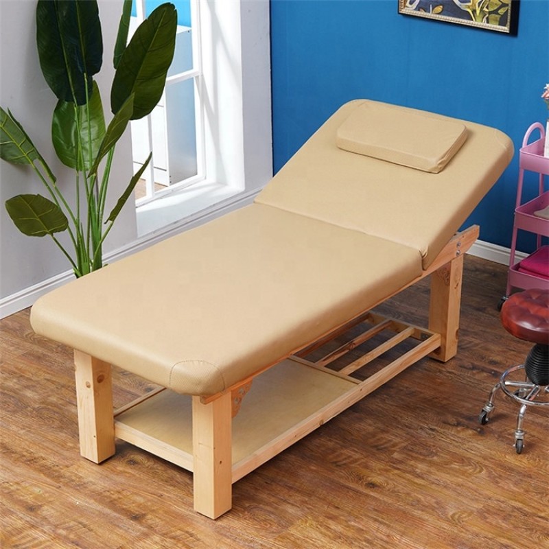 Kisen Beauty Salon Spa Bed Facial Bed with Wood Frame