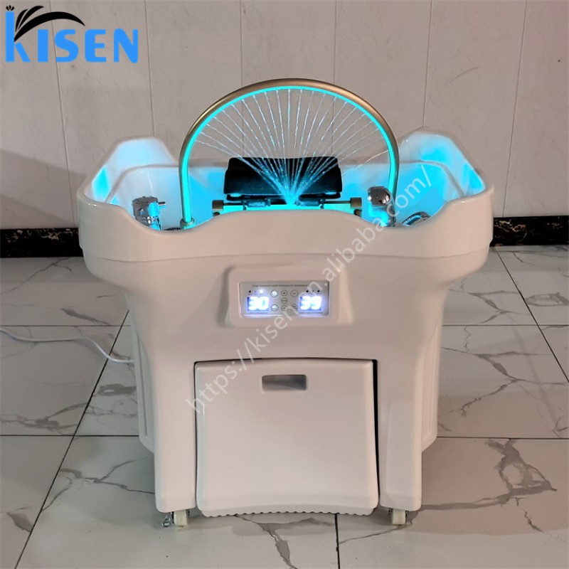 KISEN 50L Water tank Portable Height Adjustable Shampoo Basin Washing Bowl Hairdressing Salon Basin Hair Washing Sink Waste tank