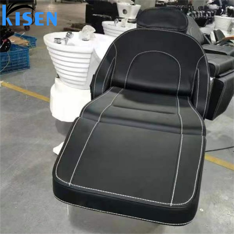 Kisen High End 3 Motor Electric Adjustable Lift Salon Barber Shampoo Chair Shampoo Bowl Sink Hair Wash Bed with Massage for Sale