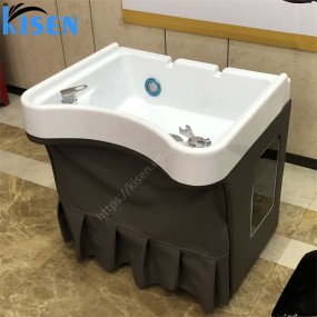 Kisen Professional Spa Furniture Mobile Hair Wash Shampoo Basin Head Water Spa Equipment Head Therapy Sink