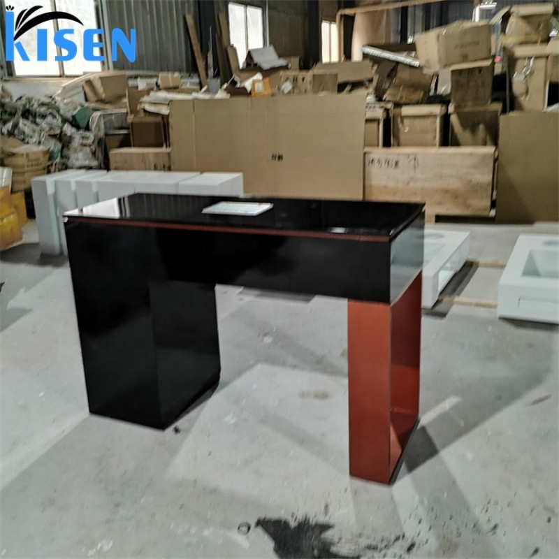 Kisen Beauty SPA Salon Furniture Rose Gold Color Modern Nail Table Salon Manicure Table and Nail Tables for Sale