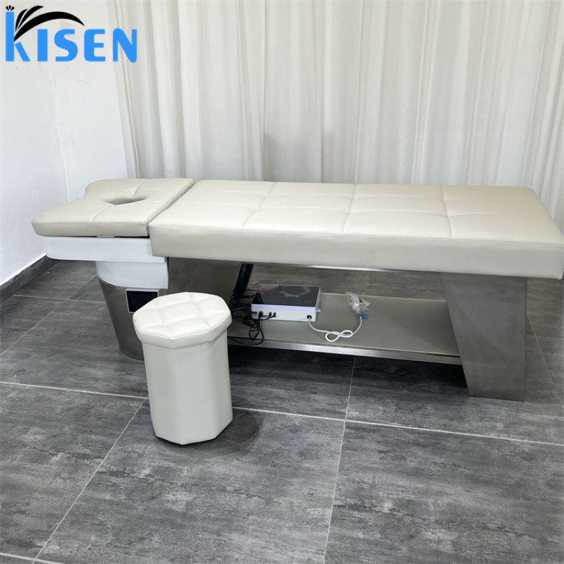 Kisen Modern Luxury Lay Down Hair Salon Washing Chair Barber Shop Thai Shampoo Chair Massage Bed with Salon Sink