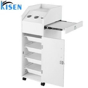Kisen Good Salon Equipment Furniture Package Manicure Table Nail Desk Chair Throne Pedicure Chairs Clear Black Top Metal Wood