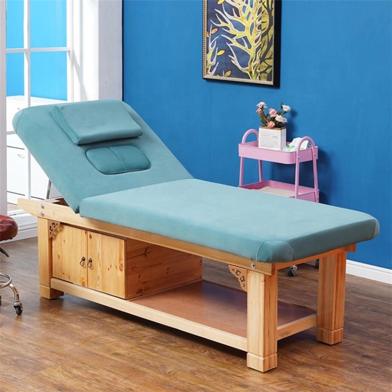 Kisen Beauty Salon Spa Bed Facial Bed with Wood Frame