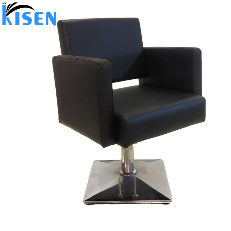 Kisen Barber Shop Hair Salon Dedicated Hairdressing Black Chair Lifting Rotating Hair Cutting Styling Chair Hair Salon Seat