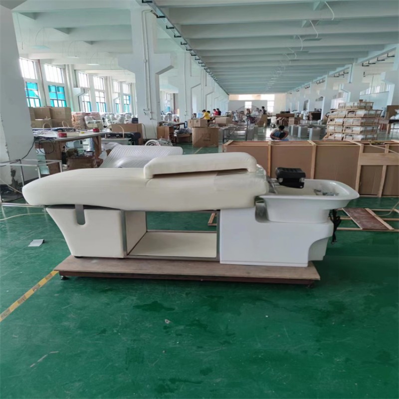 Kisen Hot Sale Hair Washing Gold Bed Salon Sink Shampoo Bowl Chair with One-stop Service for Beauty and Hair Spa Salon