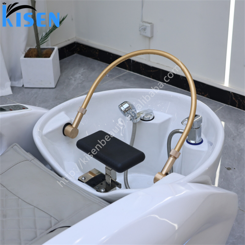KISEN Multifunctional Salon Equipment Electric Hair Washing Chair Head Spa Water Therapy Full Body Massage Lay Down Shampoo Bed