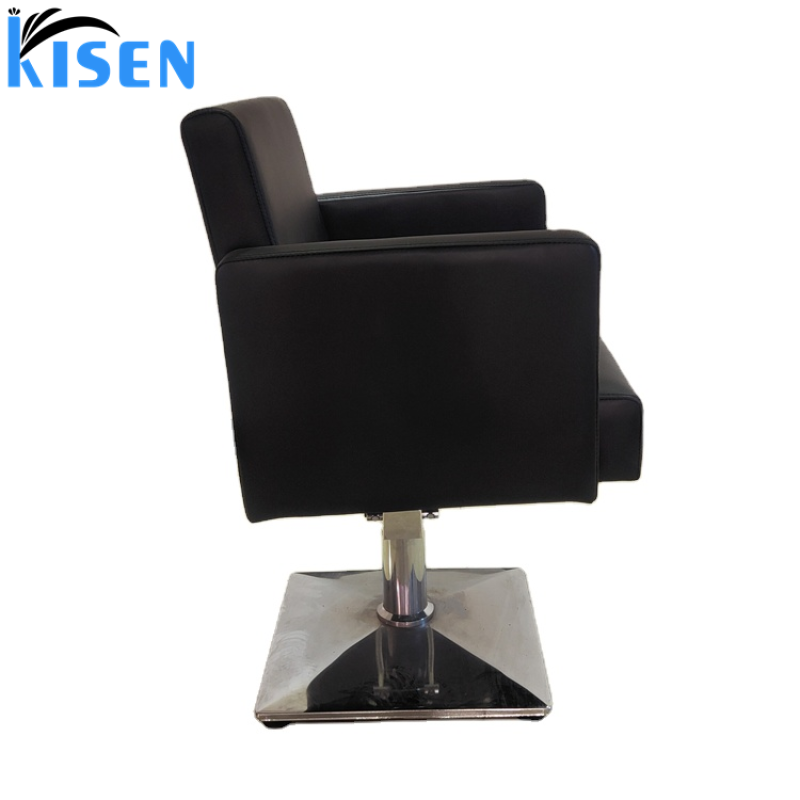Kisen Barber Shop Hair Salon Dedicated Hairdressing Black Chair Lifting Rotating Hair Cutting Styling Chair Hair Salon Seat