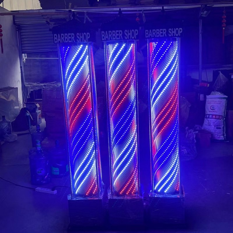 Kisen Hot Selling Hair Salon Turn Light Waterproof Rotating LED Light Big Size 190cm 210cm Barber Pole Waterproof Outdoor