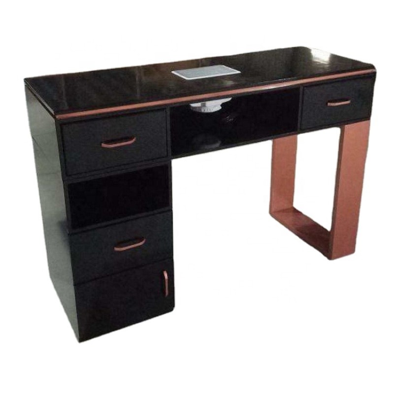 Kisen Beauty SPA Salon Furniture Rose Gold Color Modern Nail Table Salon Manicure Table and Nail Tables for Sale