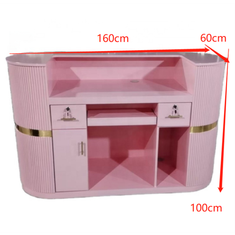 Kisen OEM Custom White Rectangle Solid Surface Hotel Modern Artificial Stone Commercial Reception Desks