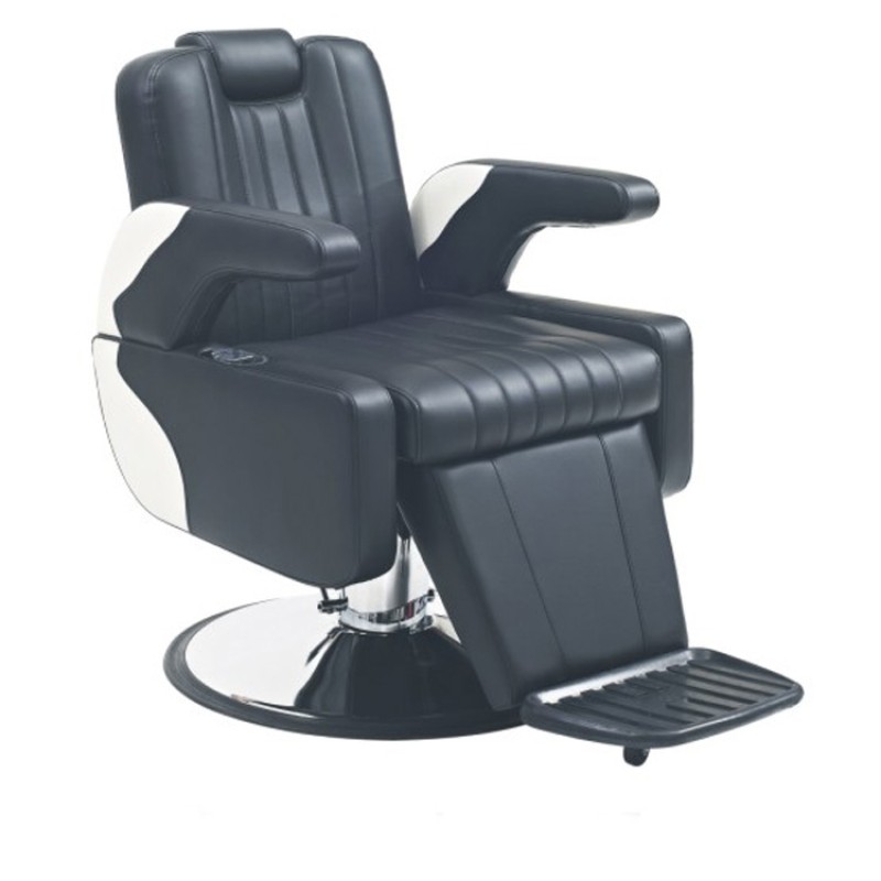 Recliner Hydraulic Pump Black Men's Salon Equipment Beauty Salon Barber Chair