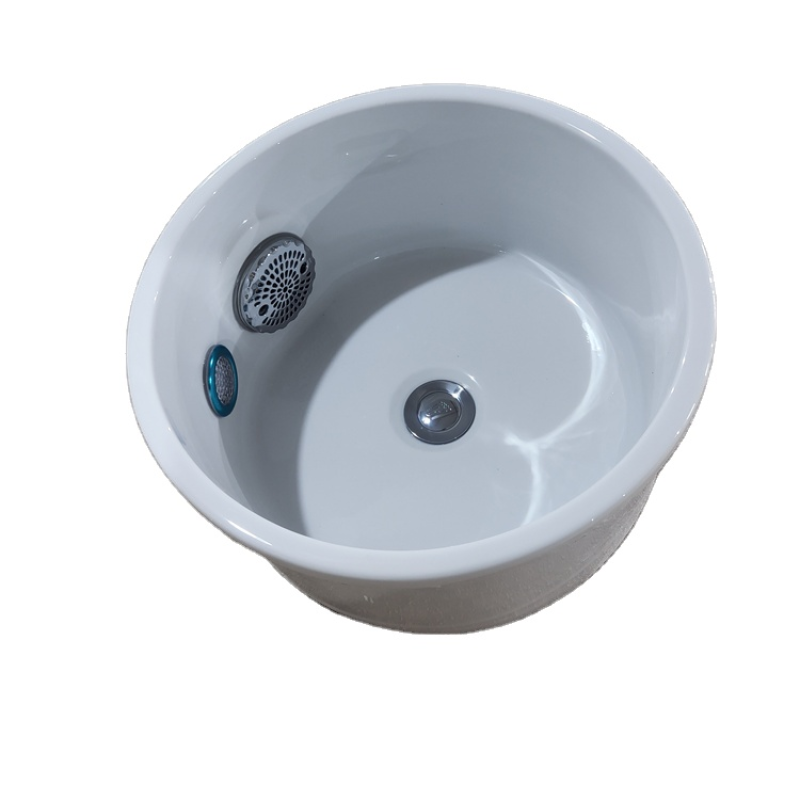 Customize Beauty Spa Salon Furniture Equipment One Piece White and Gold Foot Bowls Sink for Pedicure