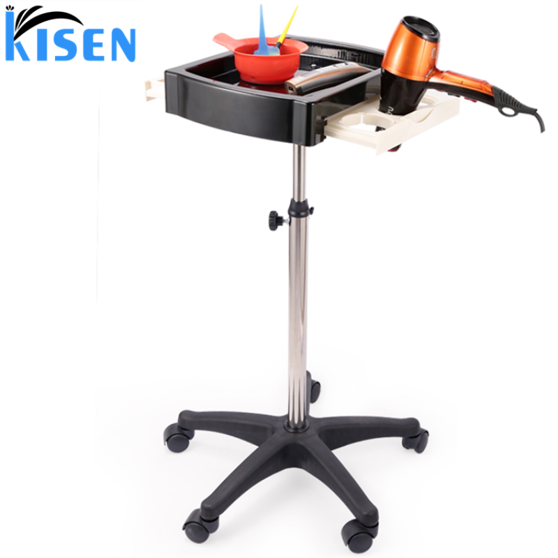 Kisen Professionnel Plastic Beauty Hair Salon Trolley with Doesn't Suck Hair Wheel for Sale