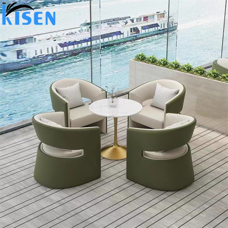 Kisen 2024 Hot Selling Modern PU Leather 1 2 3 Seater Sofa Set Furniture in Living Room Sofa Reception Waiting Sofa for Customer