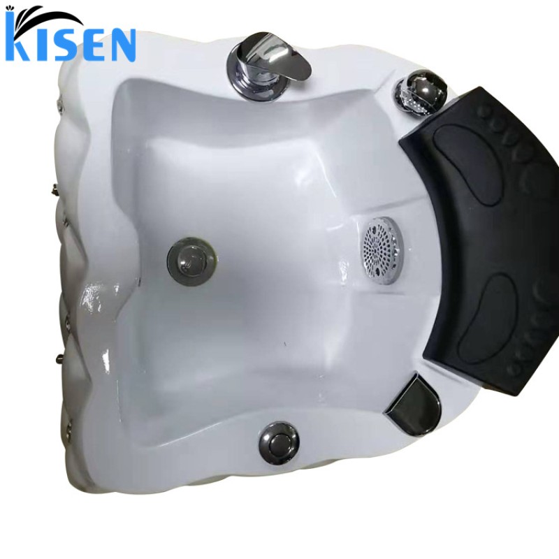 Private Label 2025 New White Hot Sale Promotion Top Quality Pedicure Foot Spa Sink Bowl with LED Light Made in China