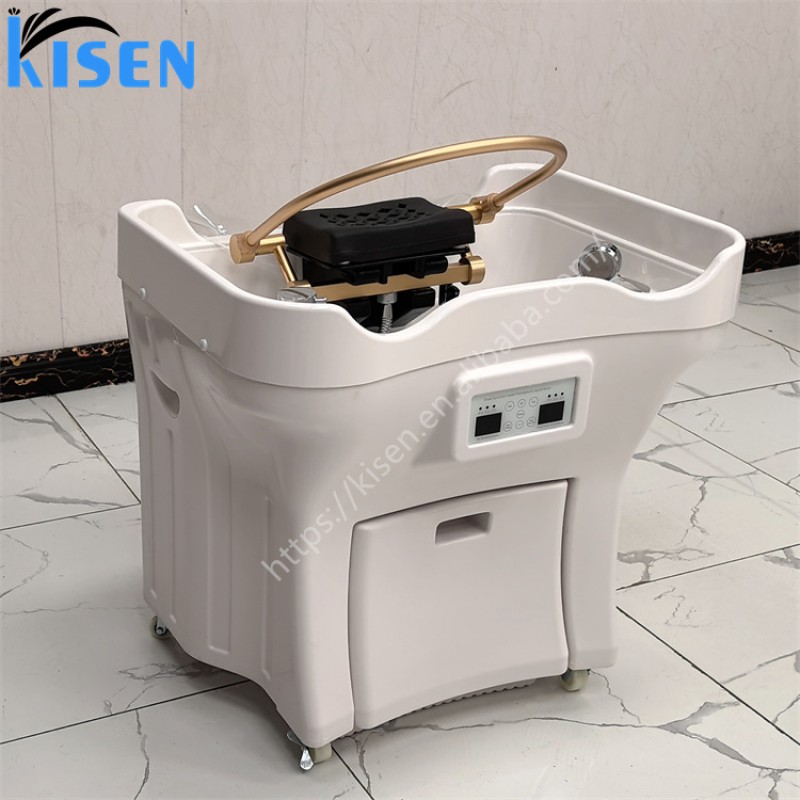 KISEN Professional Factory Salon Chair Portable Shampoo Basin Head Spa Equipments Water Circulation Pipeless Shampoo Bowl