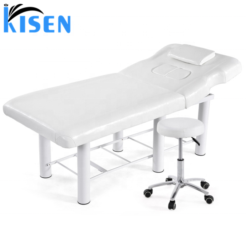 Kisen Salon Furniture Beauty Massage Facial Bed Black Color with Stool