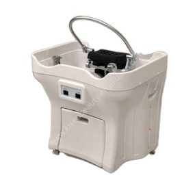 Kisen Salon Furniture Luxury White Shampoo Basin With Water Tank Hair Washing Portable Shampoo Sink Pipeless  Shampoo Bowl