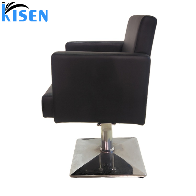 Kisen Barber Shop Hair Salon Dedicated Hairdressing Black Chair Lifting Rotating Hair Cutting Styling Chair Hair Salon Seat