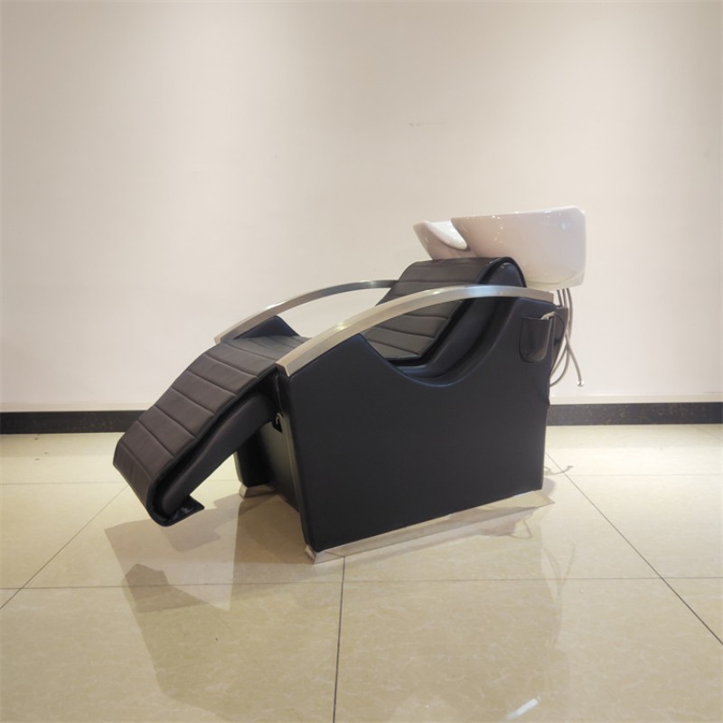 KISEN Retro Barbershop Furniture Hair Salon Furniture Backwash Shampoo Chair Wash Unit with Massage for Sale Made in China