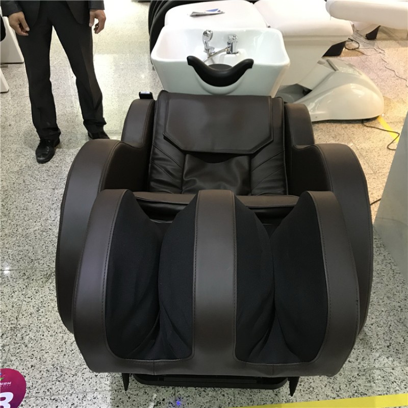 Kisen Good Quality Hair Salon Shampoo Chair Electronic Sl Back Track airbag Kneading Shampoo Chair with Massage