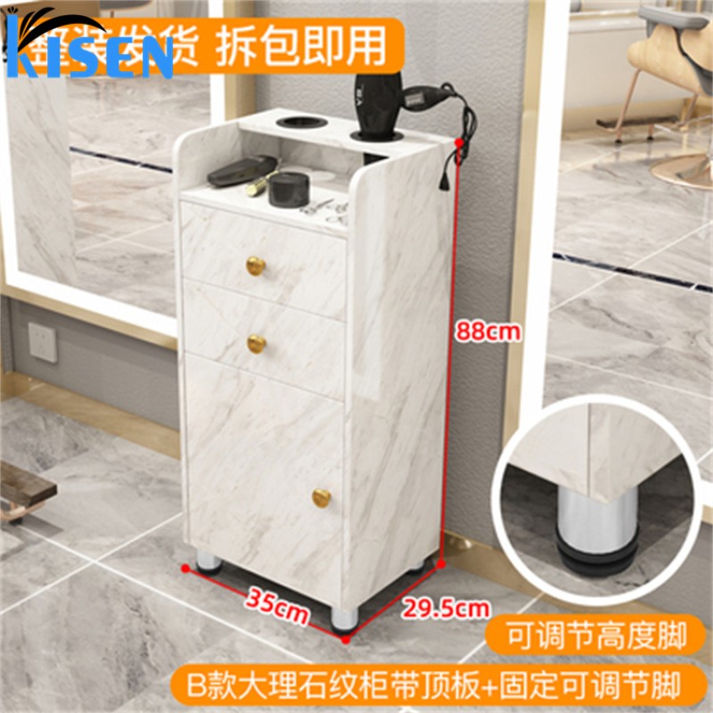 Kisen Cheap Price Makeup Trolley Spa Furniture Beauty Salon Pedicure Cart Trolley with 3 Drawers