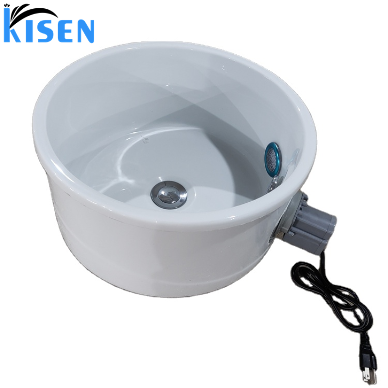 Newest Hot Sale Pedicure Chair Luxury Portable Bowl Foot Spa Sink with White Round Base Black Foot Rest for Beauty Salon