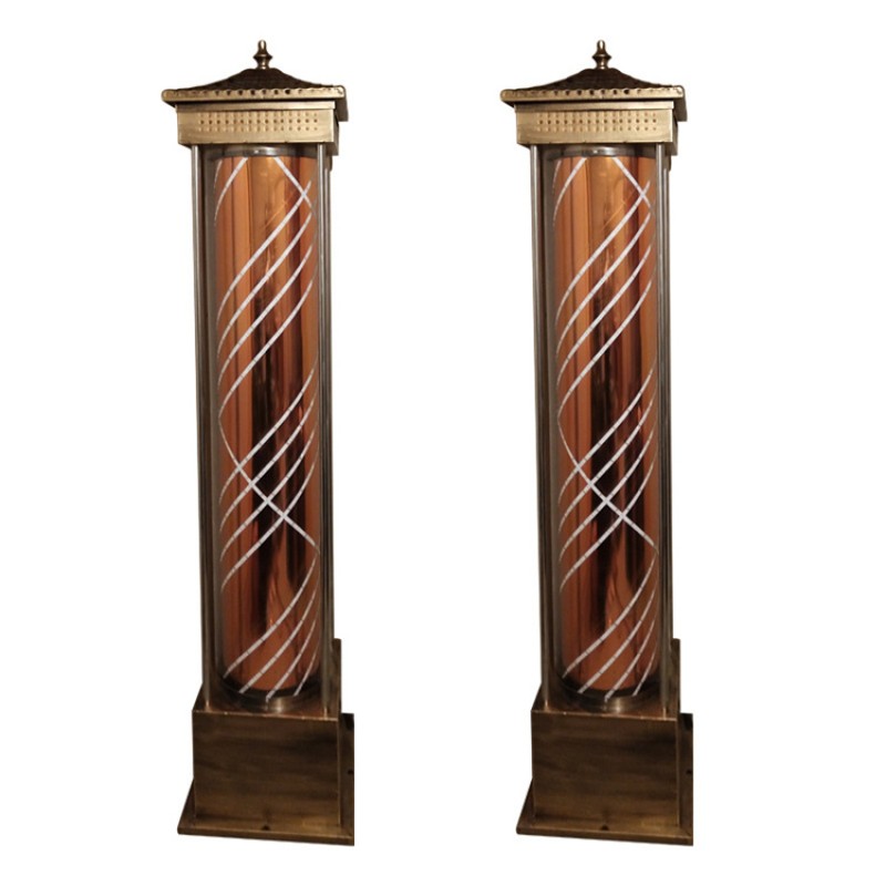 Kisen Hot Selling Hair Salon Turn Light Waterproof Rotating LED Light Big Size 190cm 210cm Barber Pole Waterproof Outdoor