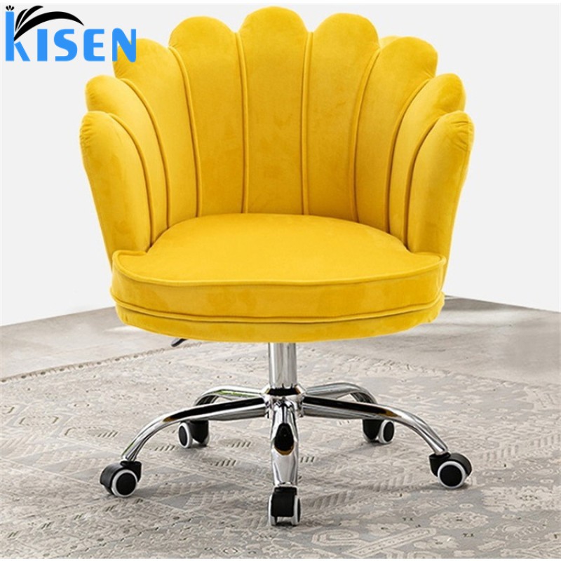 Kisen Luxury Portable Rolling Salon Chair Modern Metal Hair Cutting & Nail Spa Stool with Wheels for Beauty & Massage