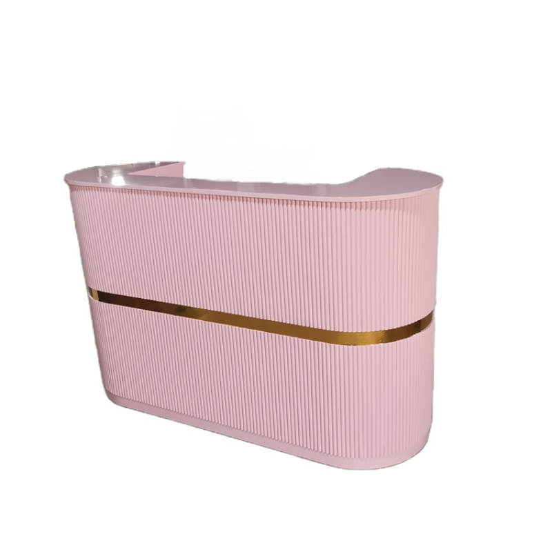 Kisen Cheap Contemporary Hotel Lobby Artificial Stone White Unique Reception Desk Design Tall Reception Desks