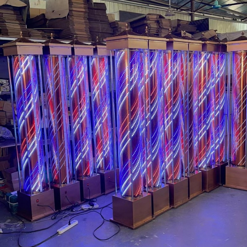 Kisen Hot Selling Hair Salon Turn Light Waterproof Rotating LED Light Big Size 190cm 210cm Barber Pole Waterproof Outdoor