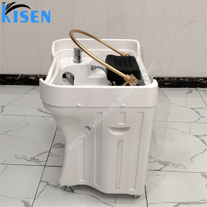 KISEN Professional Factory Salon Chair Portable Shampoo Basin Head Spa Equipments Water Circulation Pipeless Shampoo Bowl