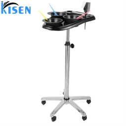 Kisen Rolling Aluminum Medical Salon Station Instrument Tray Spa Barber Hairdressing Hair Color Cart Beauty Hair Salon Trolley