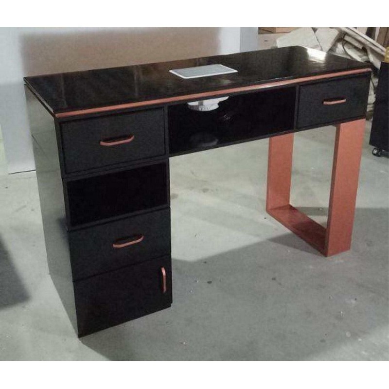 Kisen Beauty SPA Salon Furniture Rose Gold Color Modern Nail Table Salon Manicure Table and Nail Tables for Sale