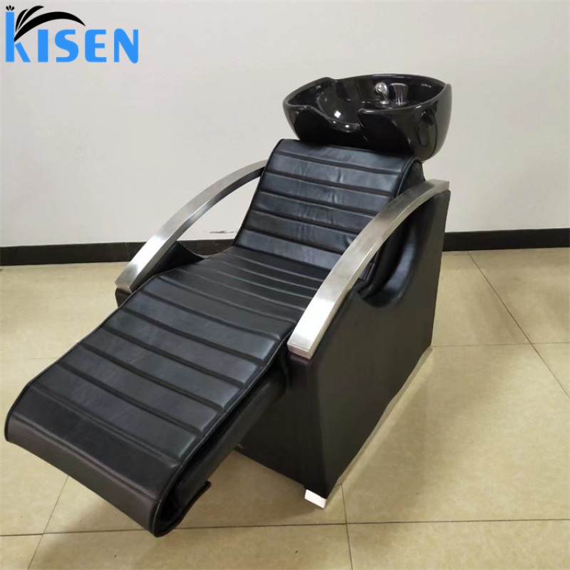 Kisen Fashionable Hair Salon Barbershop Furniture Adjustable Shampoo Styling Chair and Massage Electric Bed with Recliner Leg