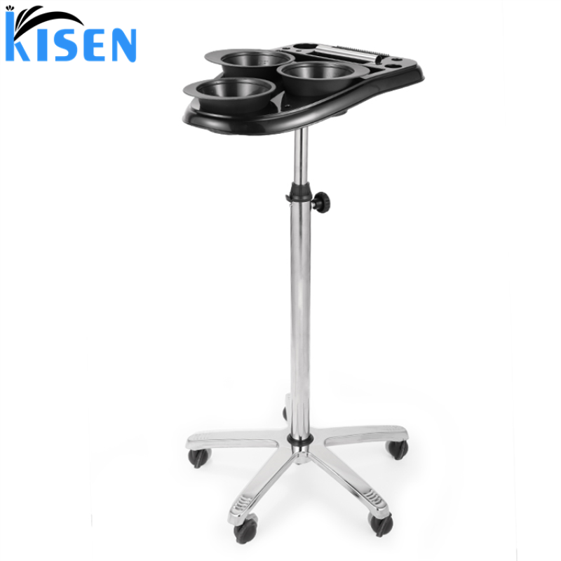 Kisen Rolling Aluminum Medical Salon Station Instrument Tray Spa Barber Hairdressing Hair Color Cart Beauty Hair Salon Trolley