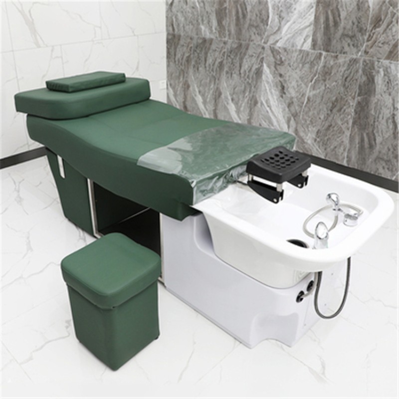 Kisen Hot Sale Hair Washing Gold Bed Salon Sink Shampoo Bowl Chair with One-stop Service for Beauty and Hair Spa Salon