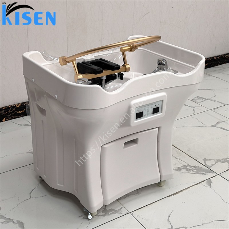 Kisen High Quality Salon Furniture Pipeless Shampoo Basin Japan Head Spa Equipment Portable Shampoo Sink with Two Tanks