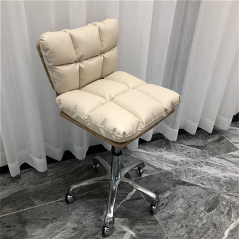 Kisen Luxury Portable Rolling Salon Chair Modern Metal Hair Cutting & Nail Spa Stool with Wheels for Beauty & Massage