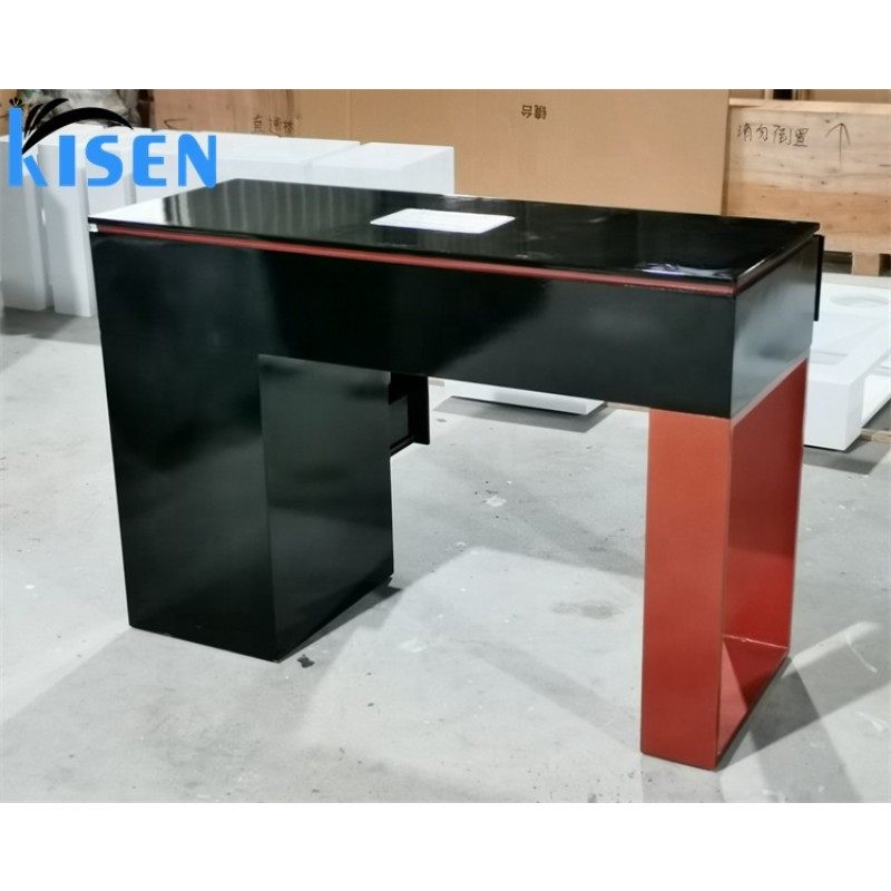 Kisen Beauty SPA Salon Furniture Rose Gold Color Modern Nail Table Salon Manicure Table and Nail Tables for Sale