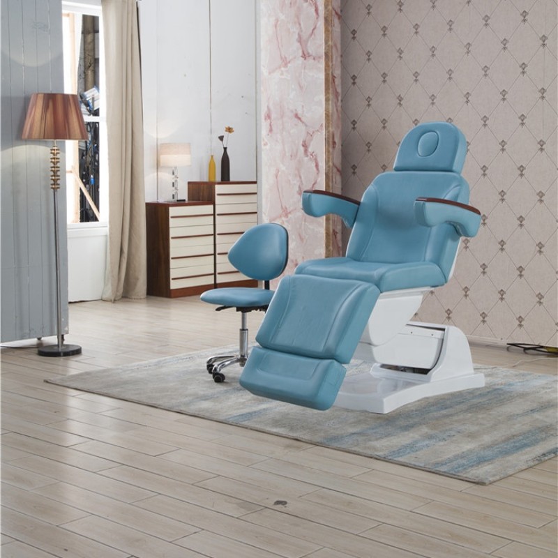 Facial Bed Electric White Spa Bed Beauty Blue Salon Bed