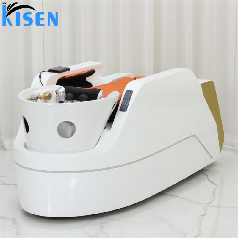 Kisen Luxury Modern Intelligent Comfortable Electric Multipurpose Hair Washing Salon Table Massage Shampoo Bed for Sale