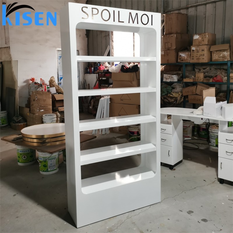 Kisen 2024 Hot Sale Salon Cabinets Cosmetics Cabinet Beauty Salon Shelving Display Rack Cabinet Display Showcase