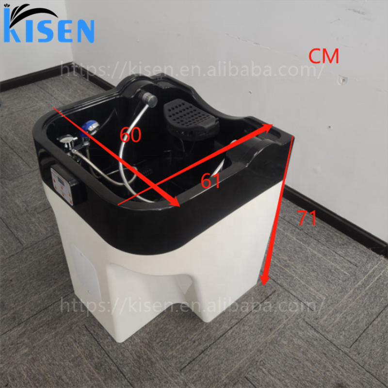 Kisen Good Quality Hot Sale Portable Mobile Hair Washing Shampoo Sink Bowl with Head Therapy Water Circulation bar and Fumigatio