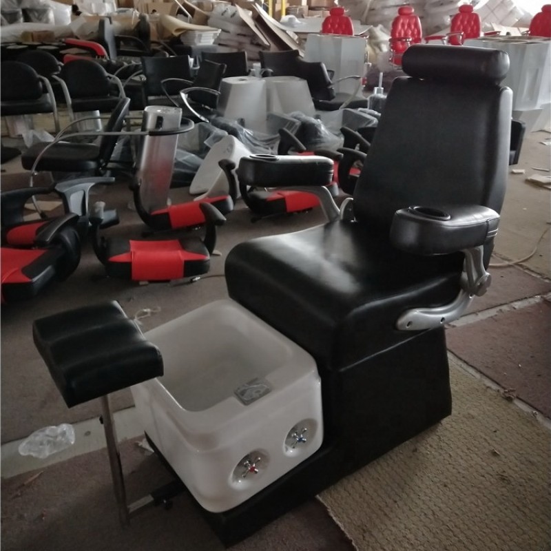 Salon Luxury Foot Pipeless Black Foot Spa Massage Pedicure Chair for Sale