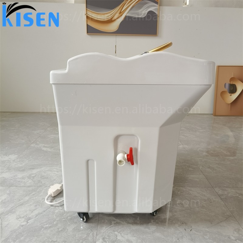 Kisen Wholesale Salon Equipment Shampoo Bowl Backwash Unit Shampoo Chair Hair Salon Furniture for Sale for Barber Shop