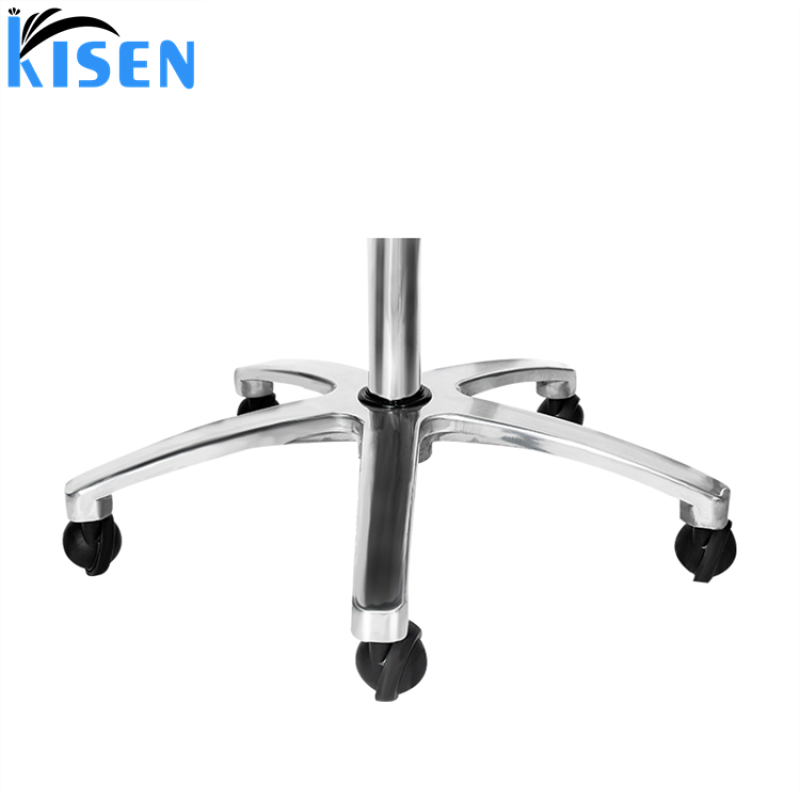 Kisen Luxury Stainless Steel Metal Silver Plated Salon Barber Trolley with Directional Wheels for Barber Shop