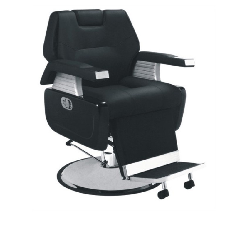 Recliner Hydraulic Pump Black Men's Salon Equipment Beauty Salon Barber Chair
