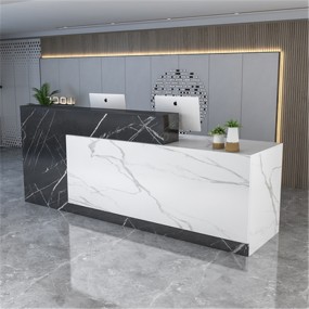Kisen MDF Material Customize Size and Design Reception Desk Modern White Front Desk Reception Salon Reception Desks